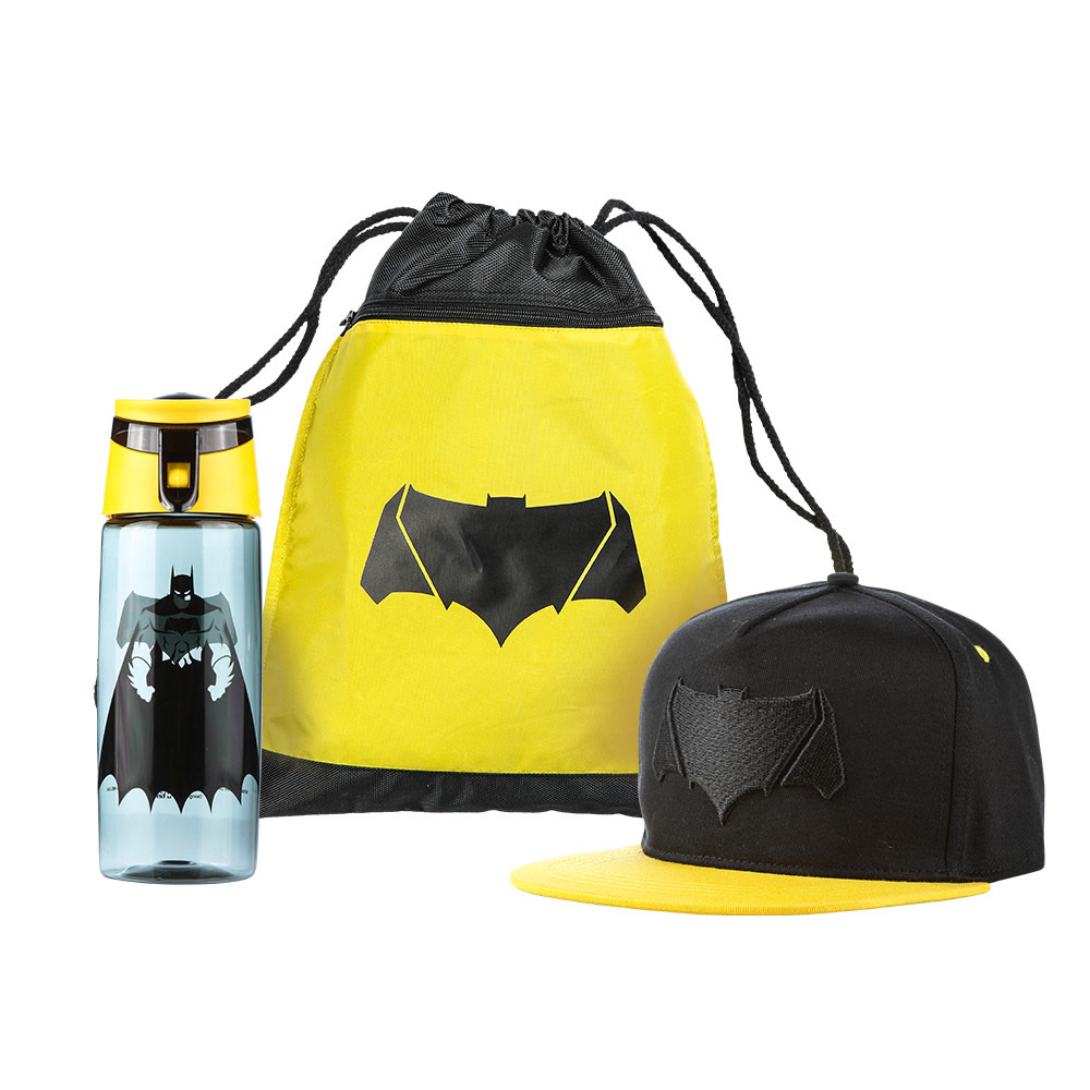 影时光蝙蝠侠大战超人 运动出游三件套帽子/随手杯/抽绳包 蝙蝠侠