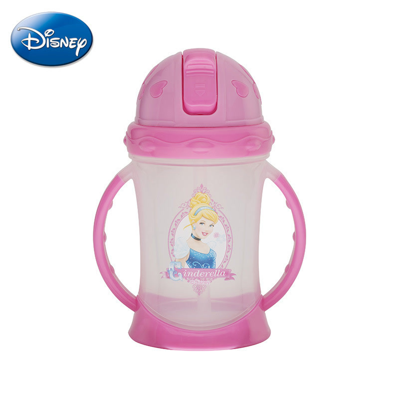 迪士尼正品PP塑料杯 萌动双柄学饮杯 儿童创意安全奶瓶