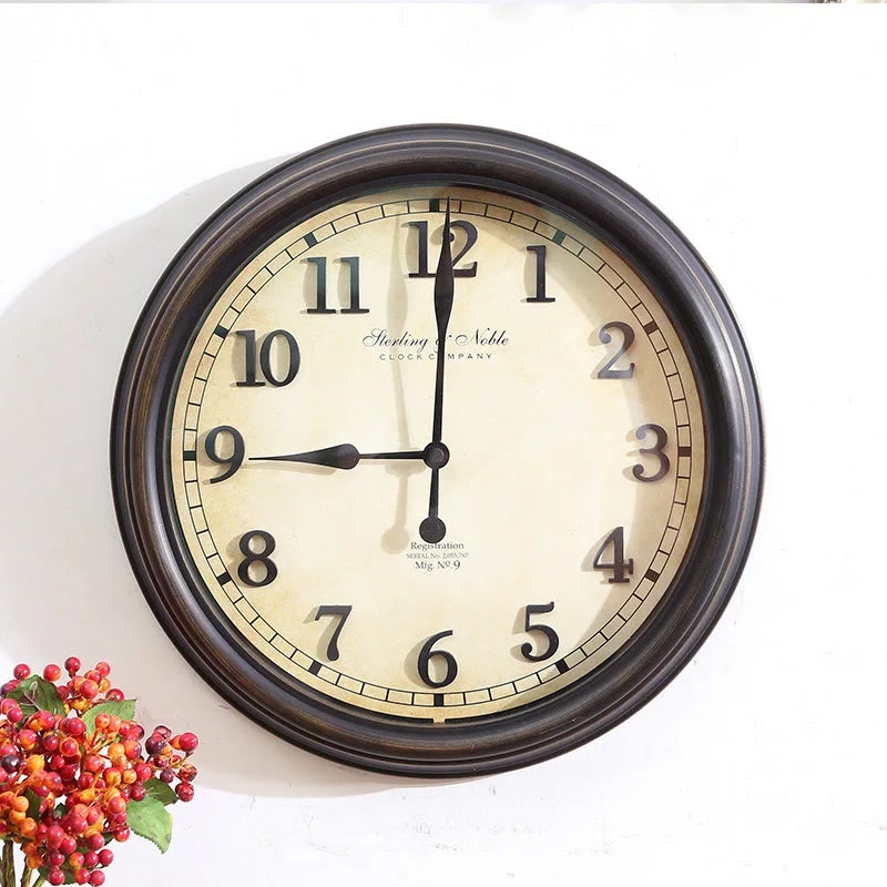 ［新品首发］橡树庄园 美式客厅汉克斯时尚挂钟 家居卧室数字钟表