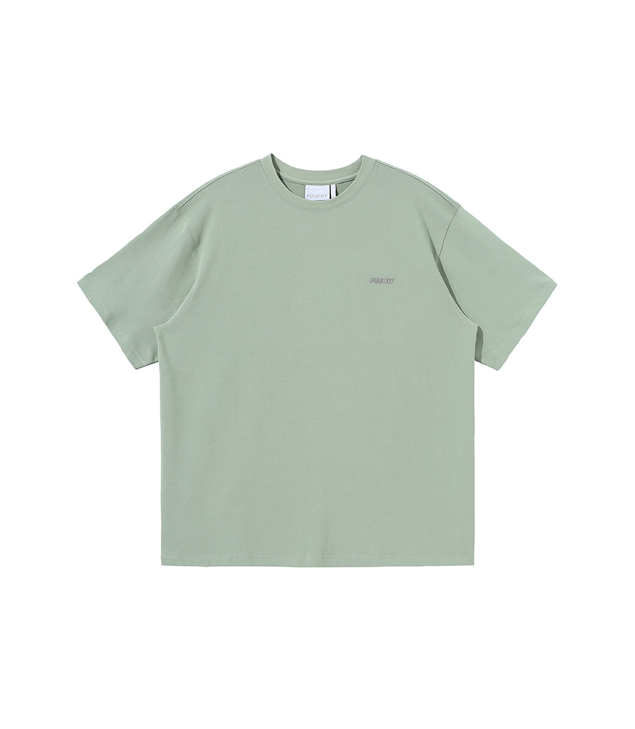 内购-FOURTRY灰豆绿色简约小logo T恤 21SS01GR26X